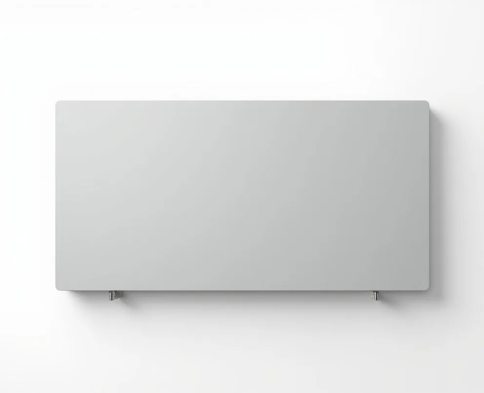 Wall-mounted kitchen folding countertop with HPL laminate surface overhead shot